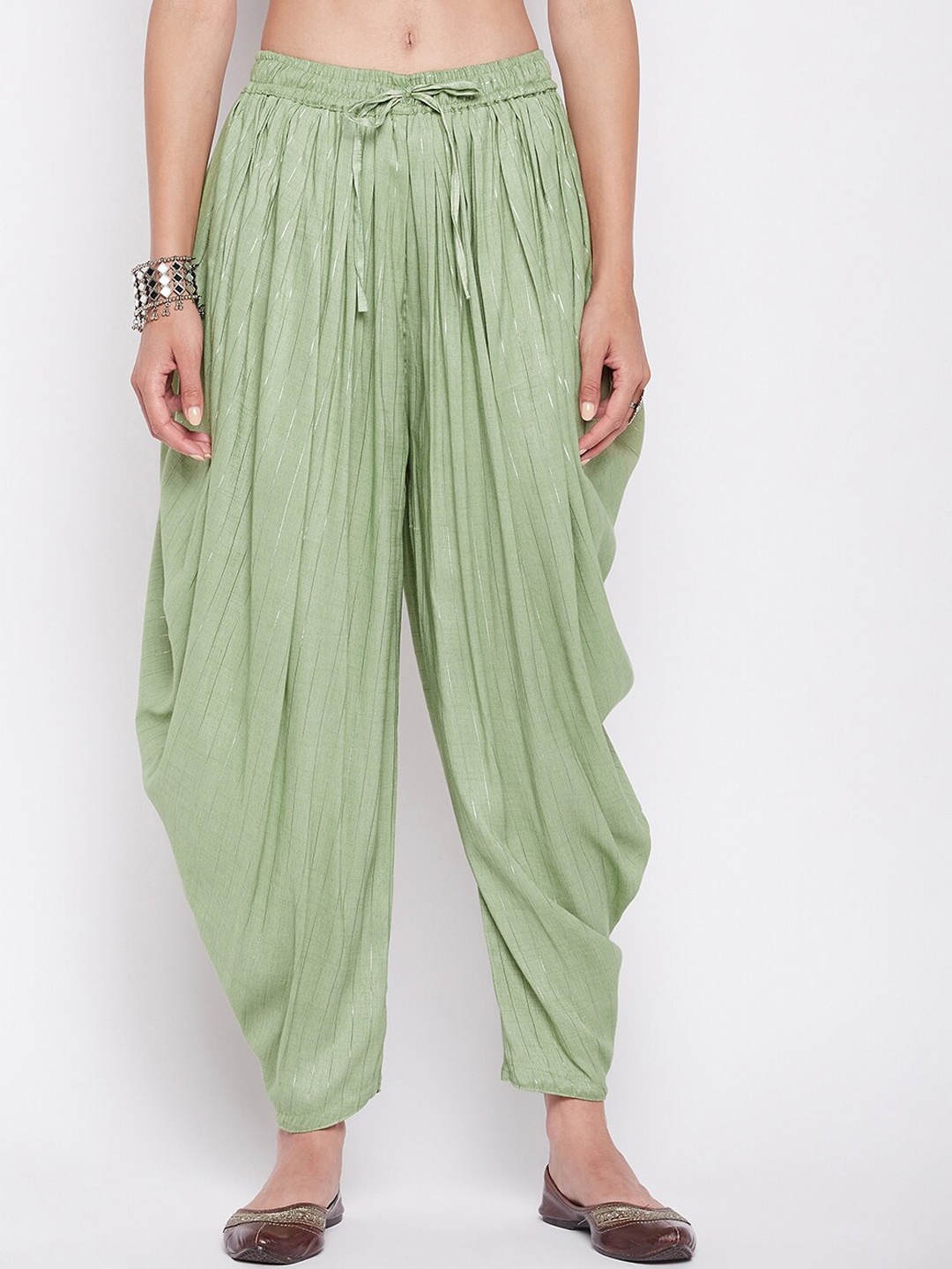

Clora Creation Women Striped Dhotis, Green