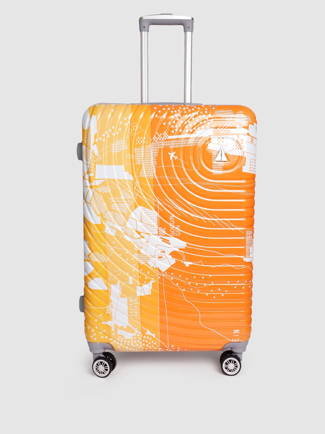 

Teakwood Leathers Textured & Printed 360 Degree Rotation Hard Large-Sized Trolley Bag 77 CM, Orange