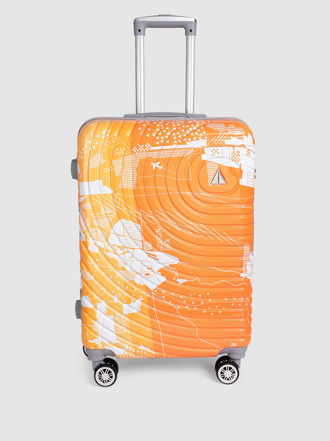 

Teakwood Leathers Textured & Printed Hard Medium Trolley Bag- 67 CM, Orange