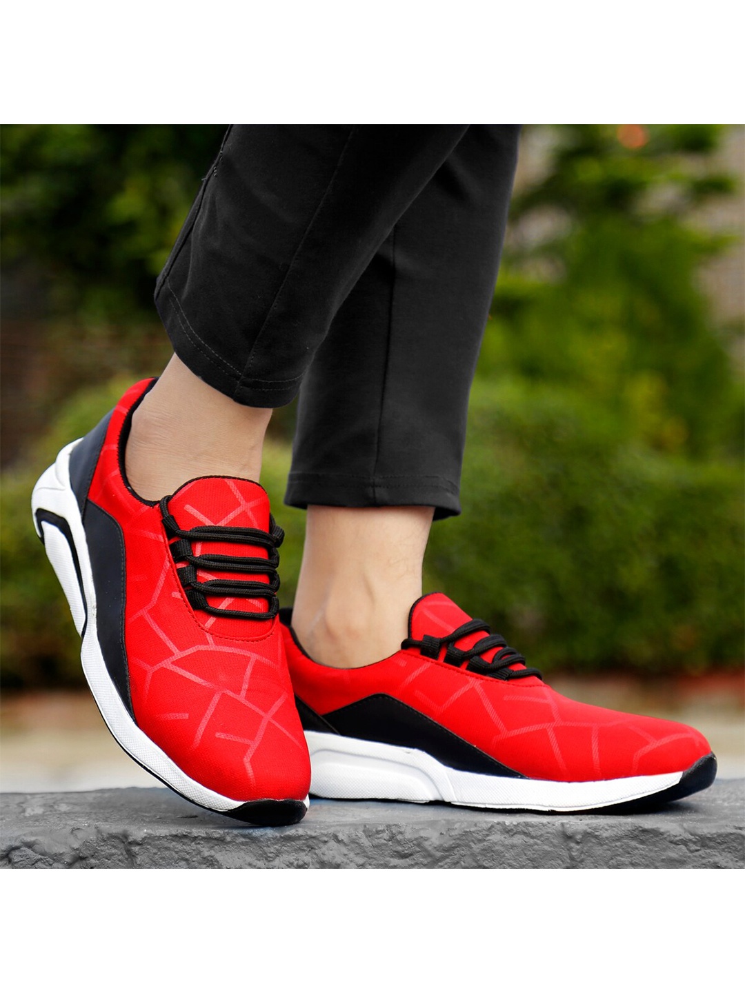 

Bxxy Men Non-Marking Running Sports Shoes, Red