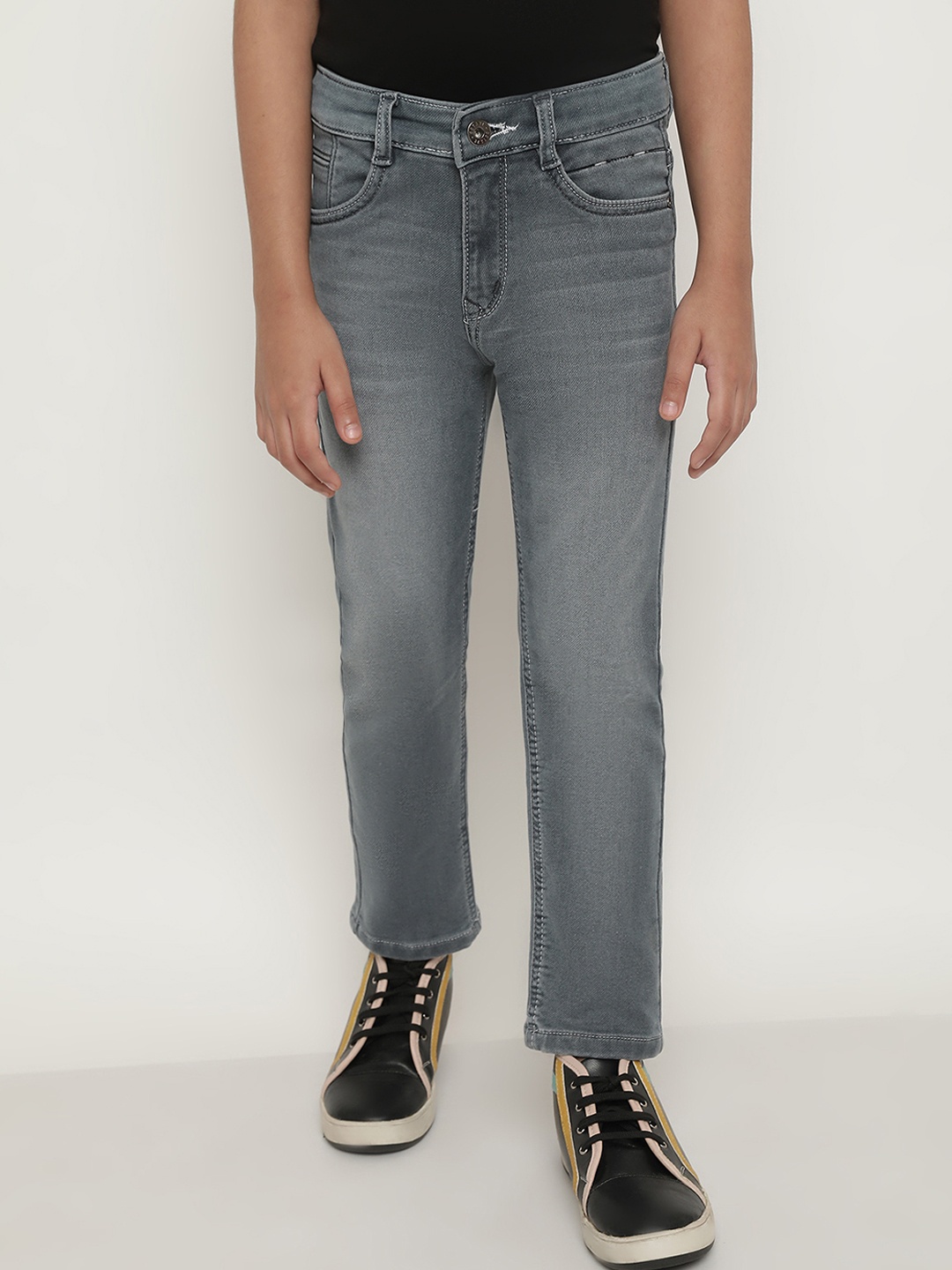 

Octave Boys Regular Fit Cotton Stretchable Jeans, Grey