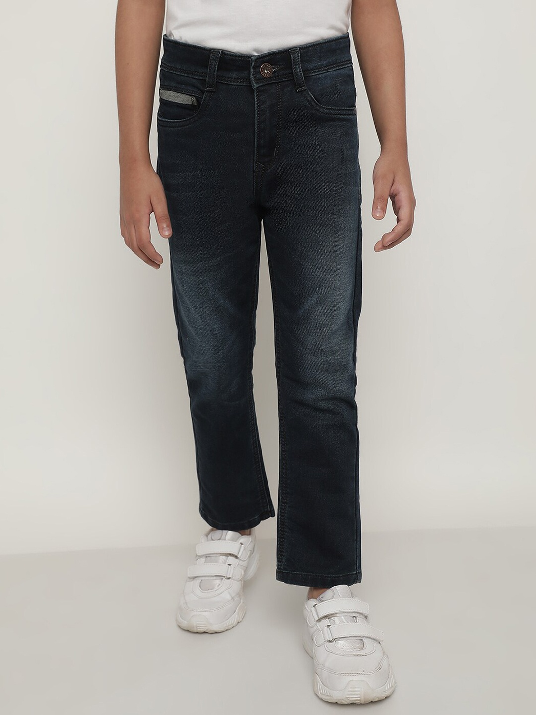 

Octave Boys Regular Fit Light Fade Cotton Stretchable Jeans, Navy blue