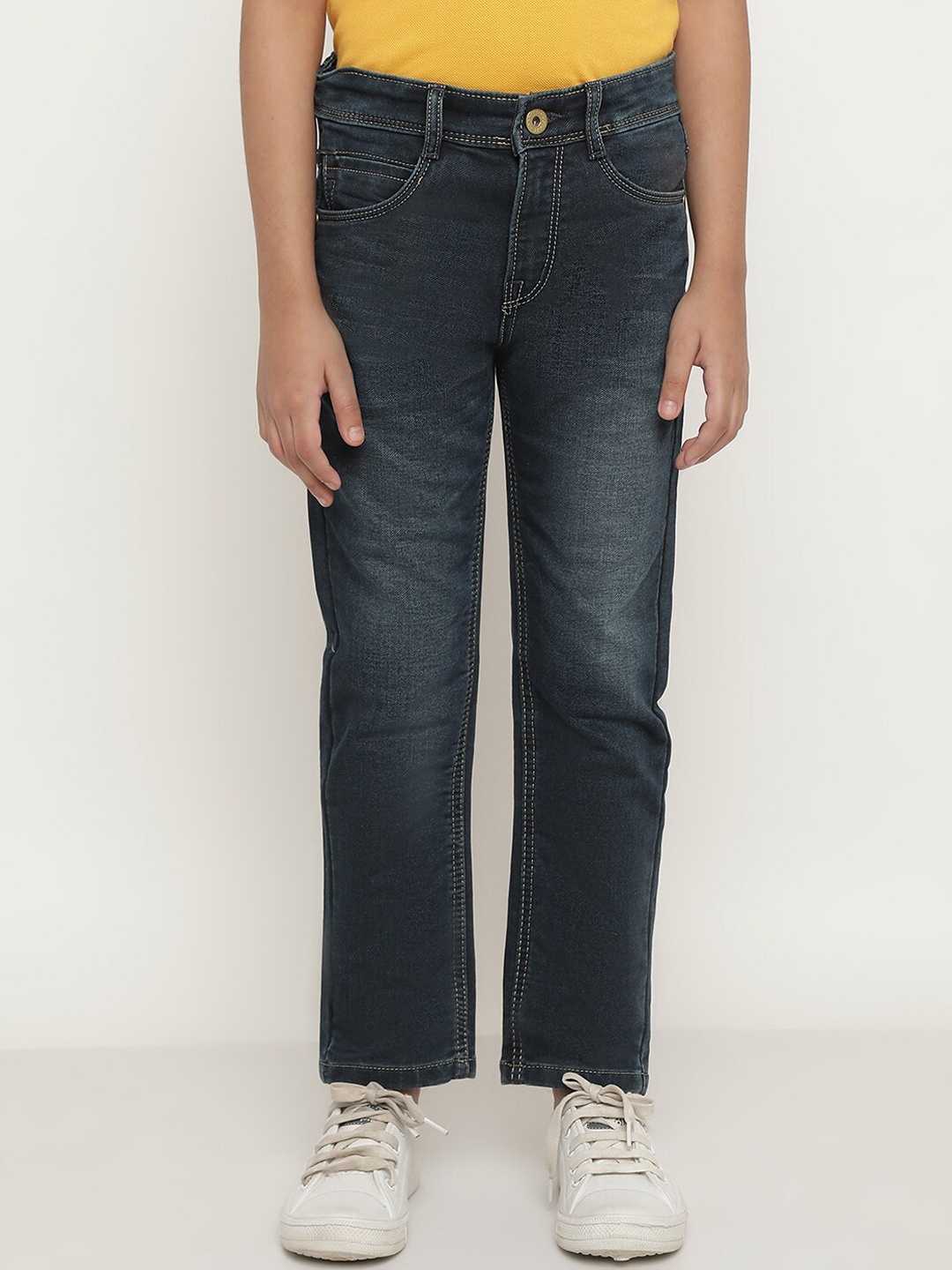 

Octave Boys Regular Fit Light Fade Cotton Stretchable Jeans, Navy blue