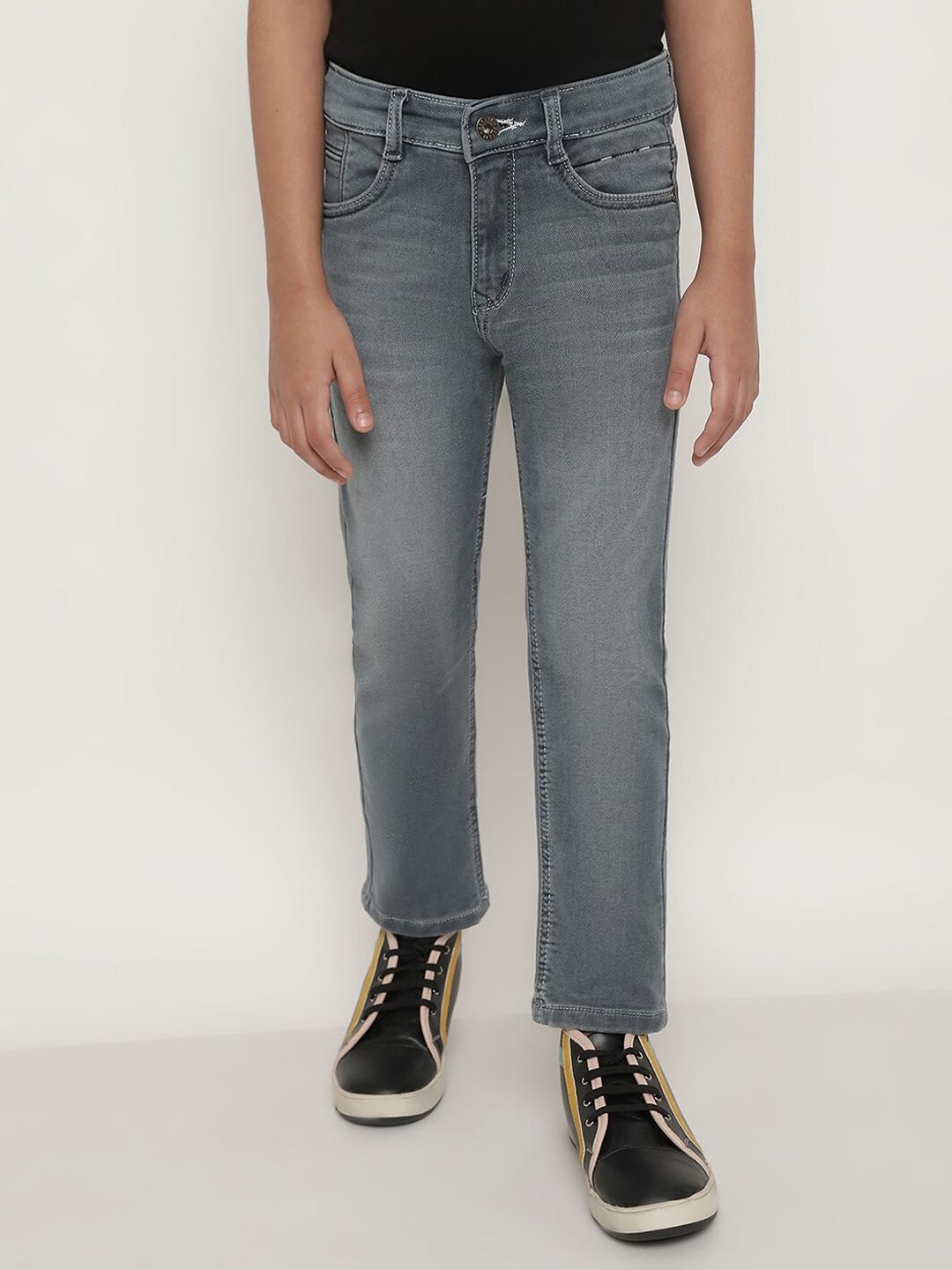 

Octave Boys Mid Rise Stretchable Cotton Jeans, Grey