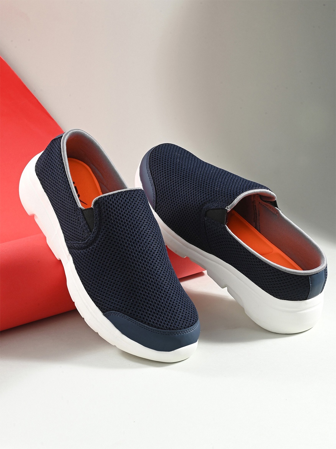

HRX by Hrithik Roshan Men Mesh Memory Foam Walking Non-Marking Shoes, Navy blue