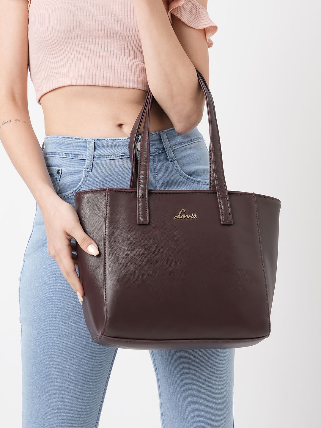 

Lavie Synthetic Leather Structured Shoulder Bag, Maroon
