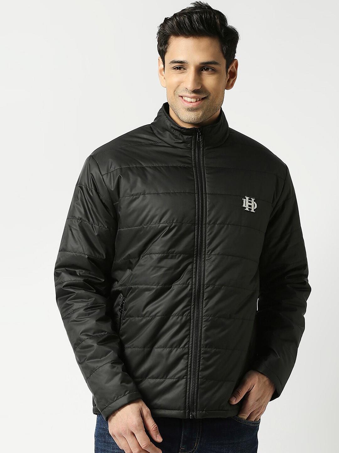 

DRAGON HILL Mock Neck Puffer Jacket, Black