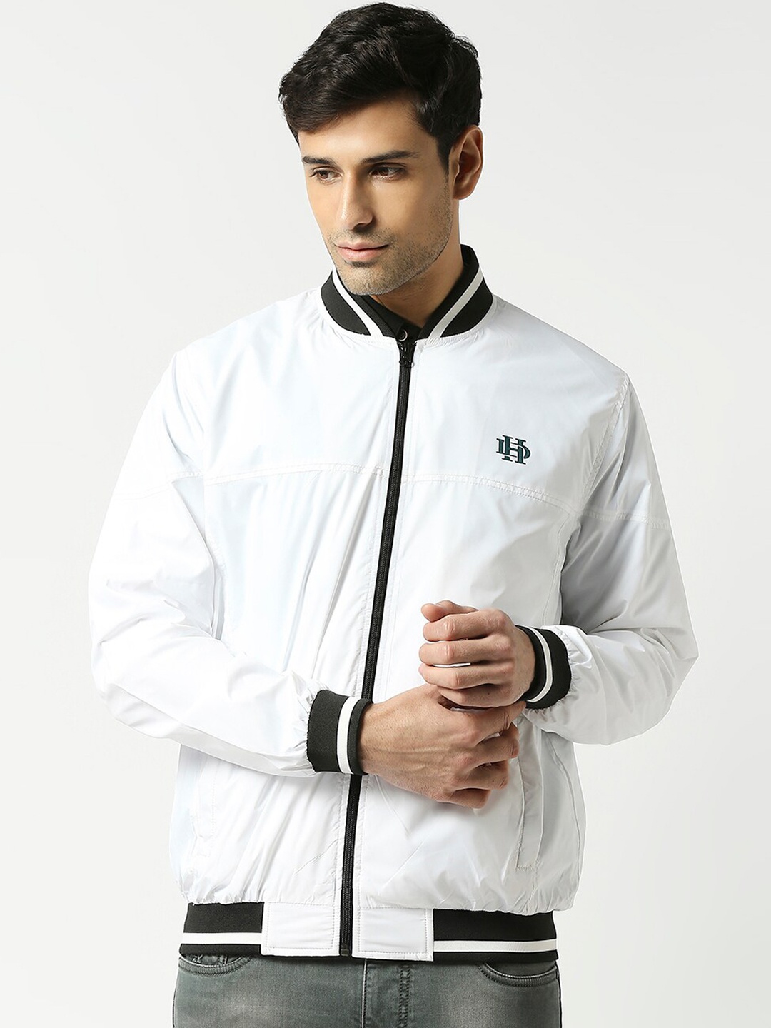 

DRAGON HILL Mock Collar Bomber Jacket, White