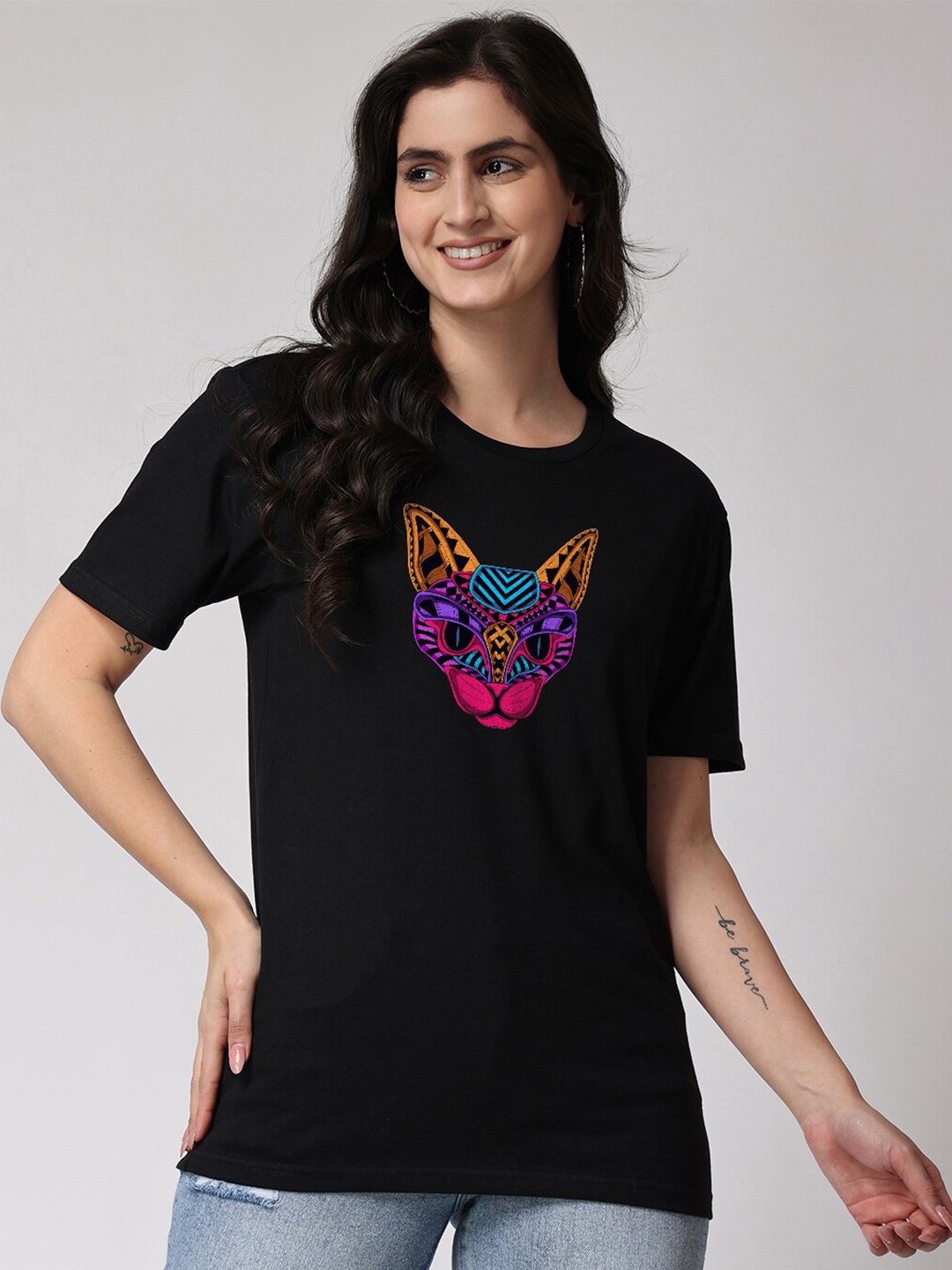 

The Label Bar Graphic Printed Cotton T-shirt, Black