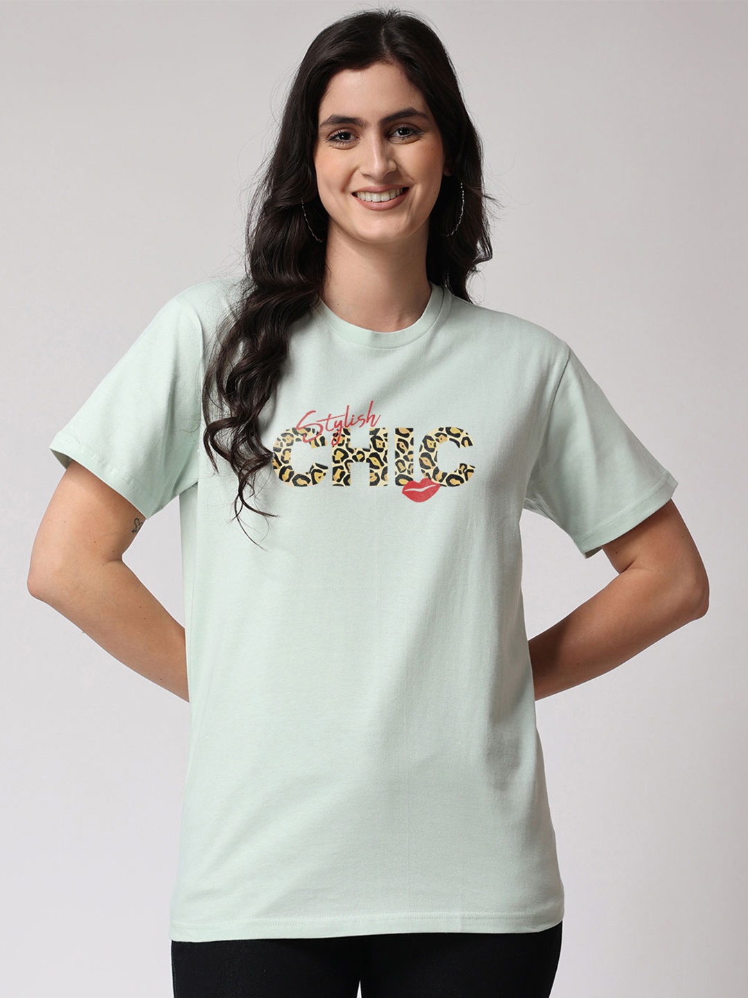 

The Label Bar Typography Printed Cotton T-shirt, Green