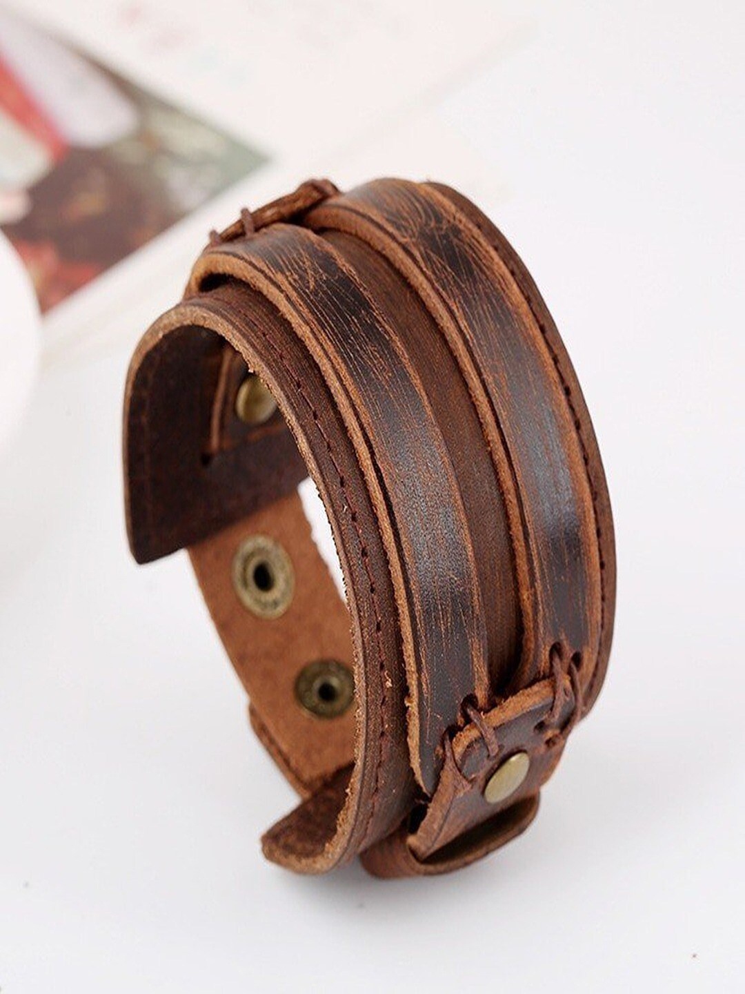 

UNIVERSITY TRENDZ Men Wraparound Bracelet, Brown