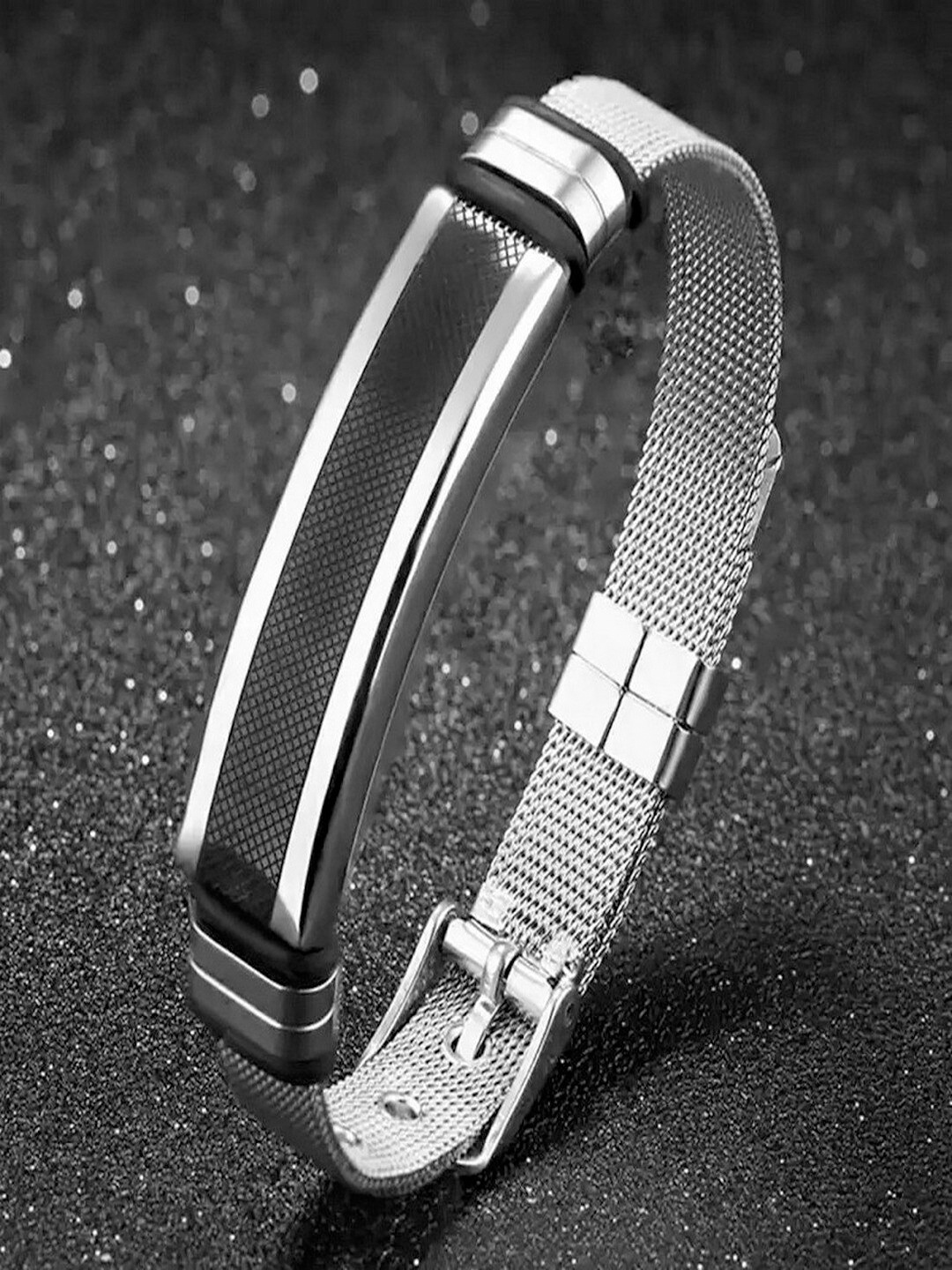 

UNIVERSITY TRENDZ Men Silver-Plated Wraparound Bracelet