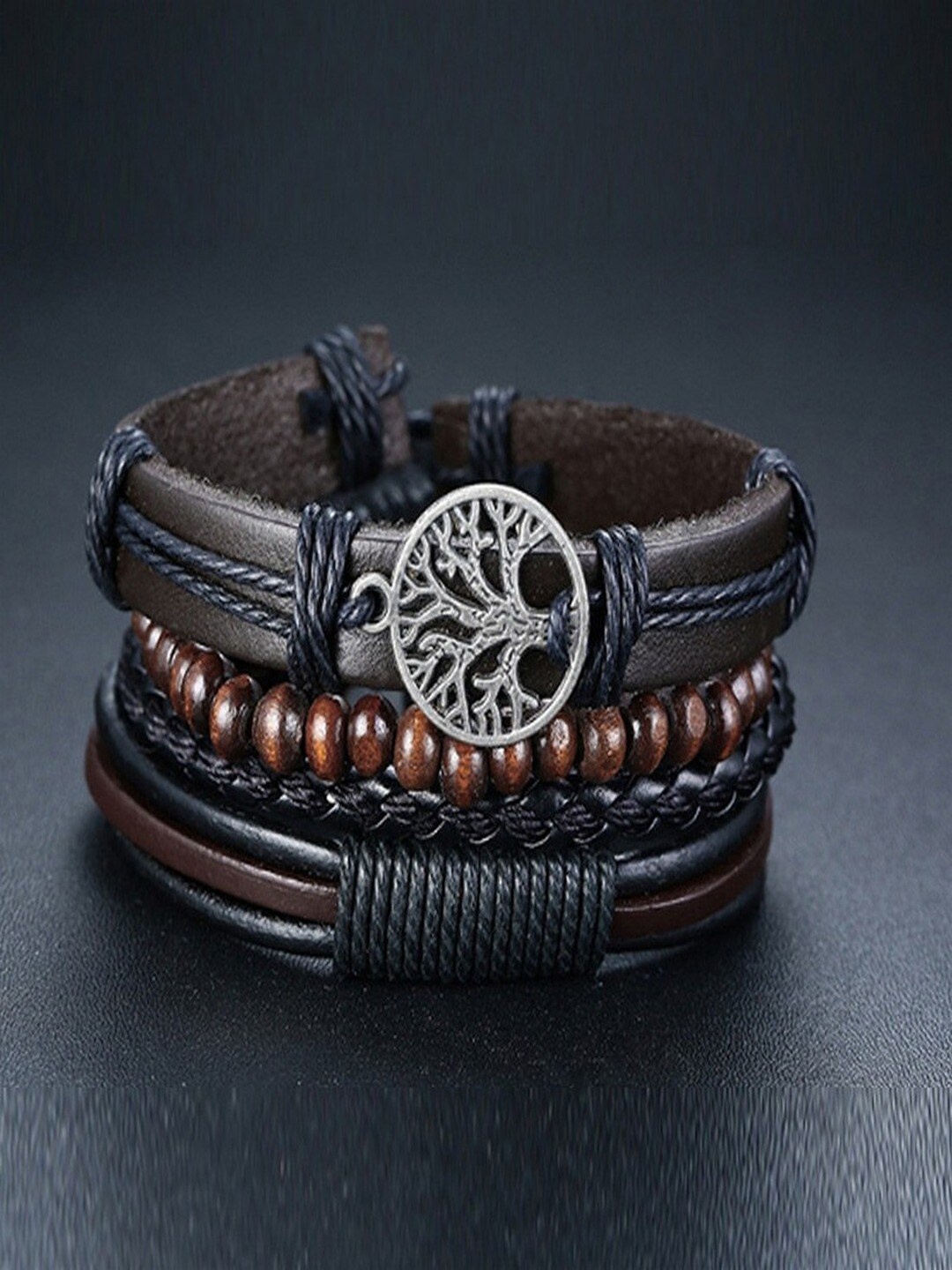 

UNIVERSITY TRENDZ Men Set Of 4 Wraparound Bracelets, Na