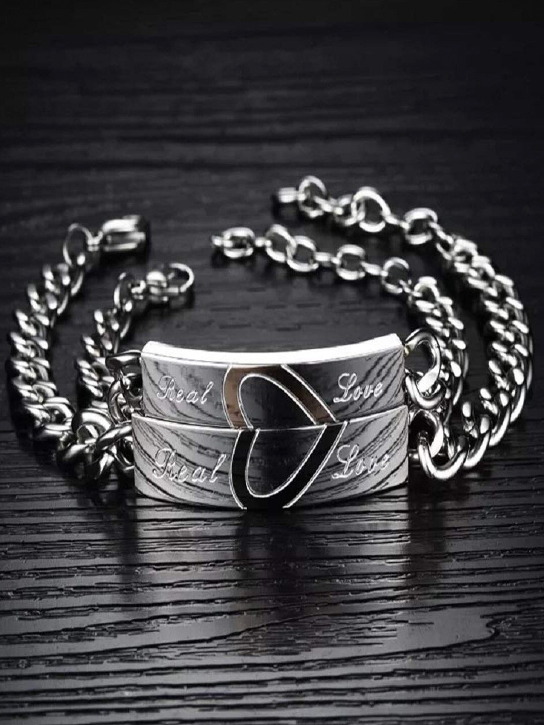 

UNIVERSITY TRENDZ Set Of 2 Silver-Plated Link Bracelet