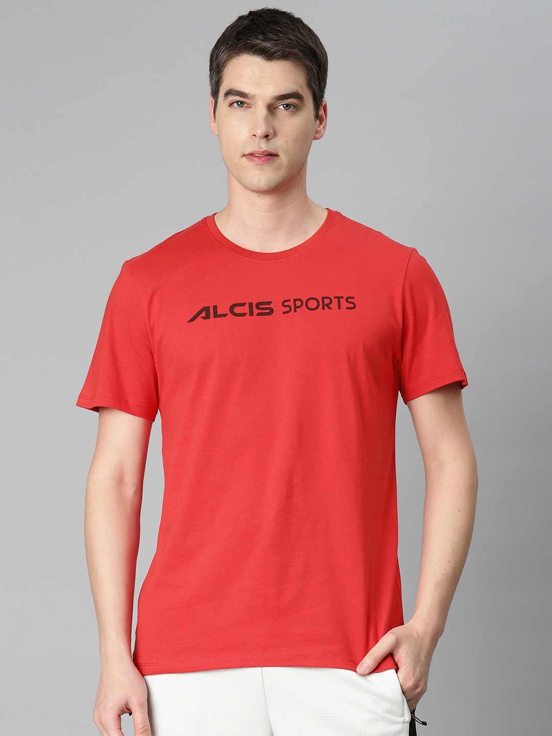 

Alcis Men Typography Printed Sports T-shirt, Red