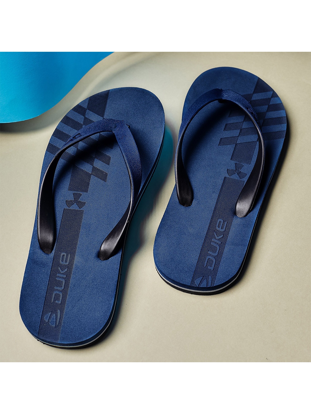 

Duke Men Printed Thong Flip-Flops, Navy blue