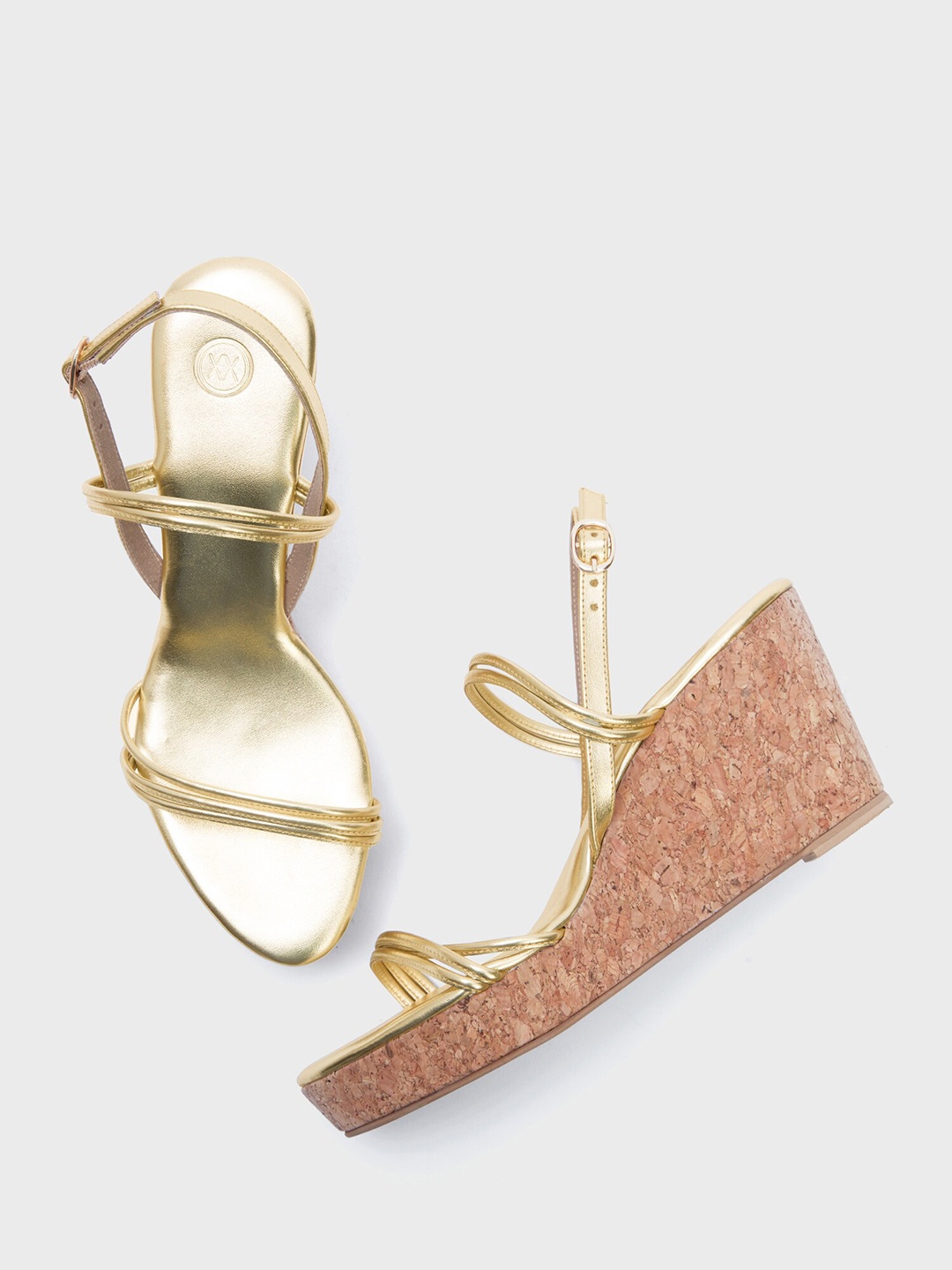 

20Dresses Gold-Toned Strappy Wedge Heels