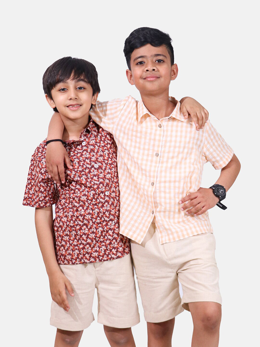 

Whistle & Hops Boys Floral Printed Classic Fit Cotton Casual Shirt, Maroon