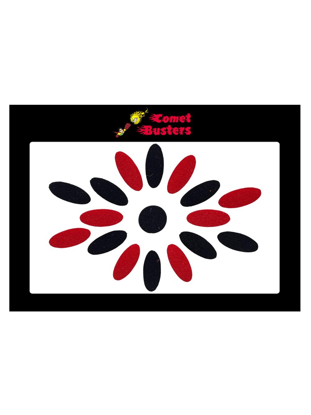 

Comet Busters Set of 17 Traditional Bindis - Red & Black