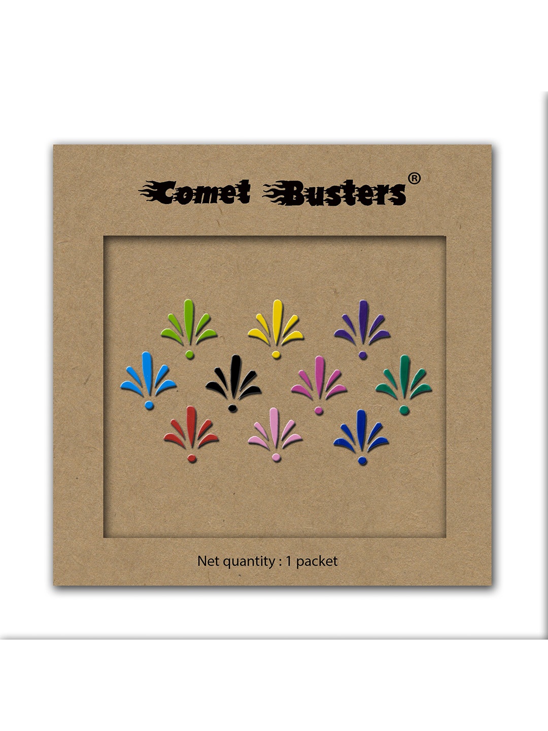 

Comet Busters Set of 10 Multicoloured Traditional Bindis, Multi