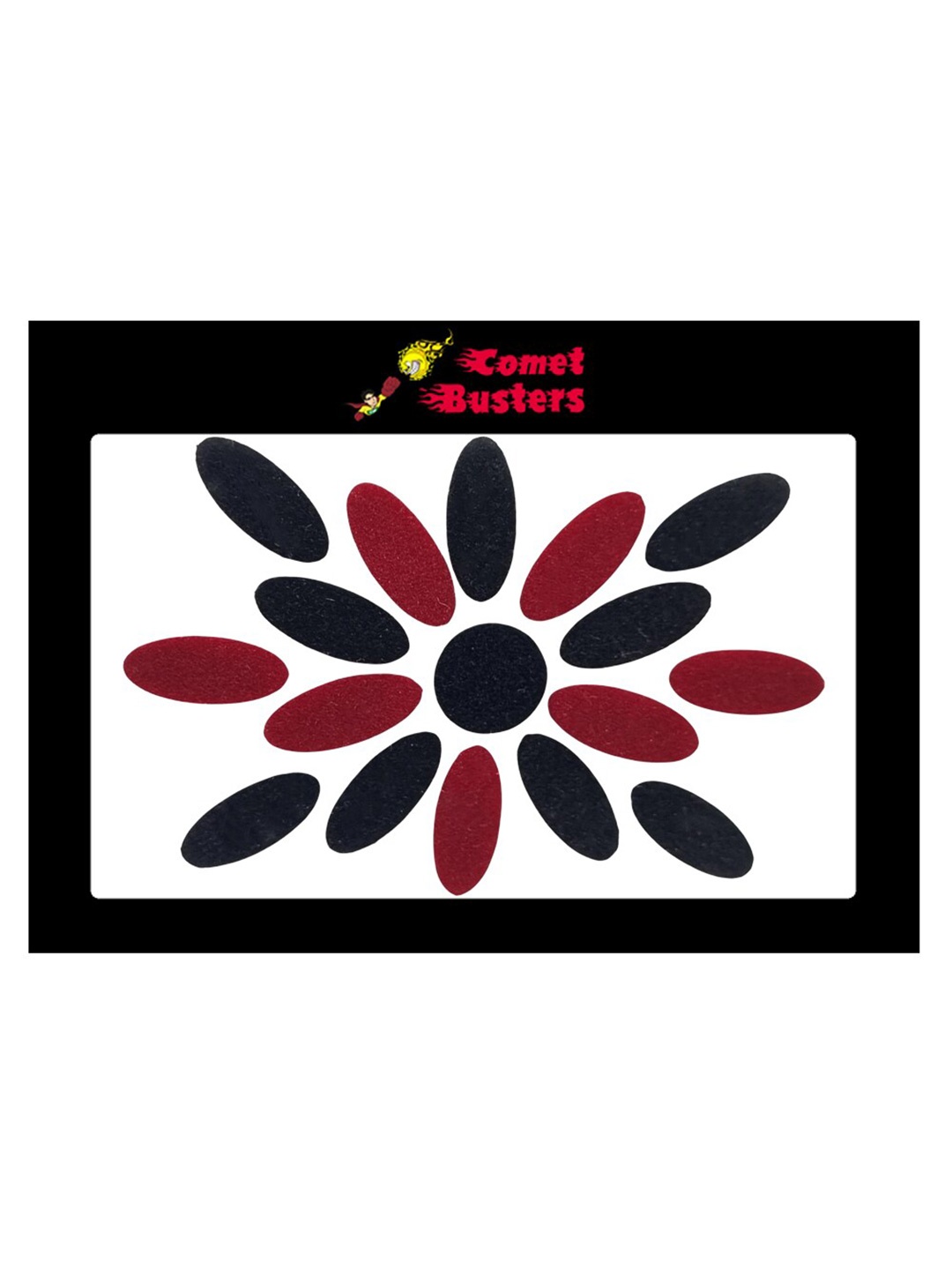 

Comet Busters 17 Pcs Traditional Reusable Bindis - Maroon & Black