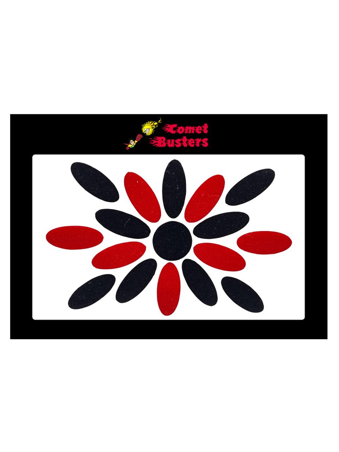 

Comet Busters 17 Pcs Traditional Reusable Bindis - Red & Black