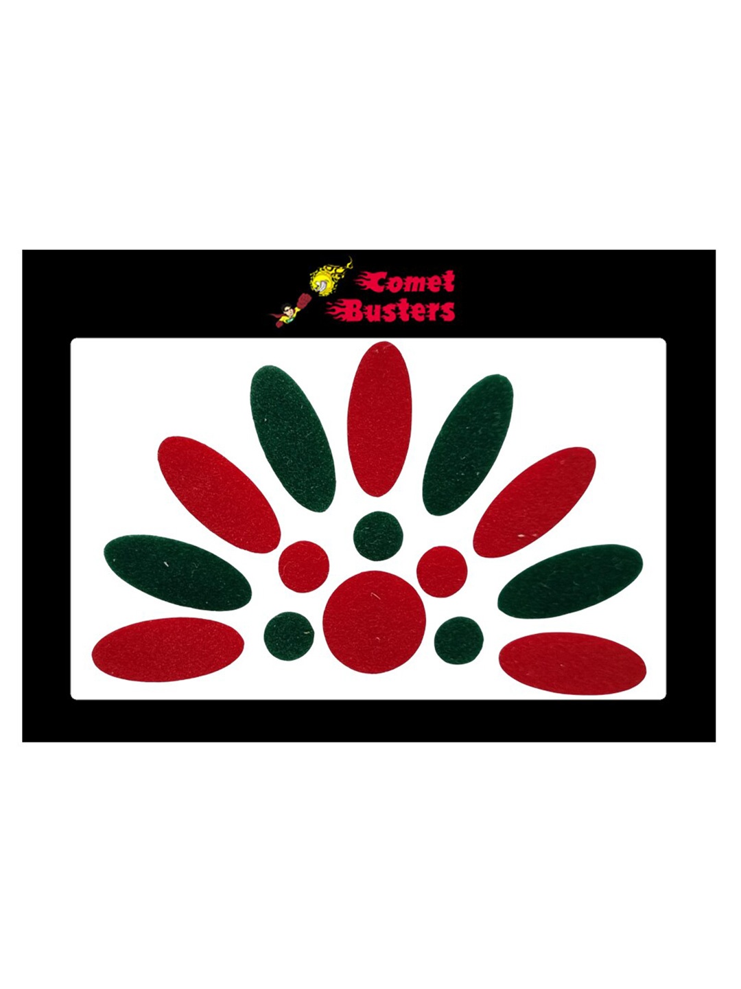

Comet Busters 15 Pcs Traditional Reusable Bindis - Red & Green