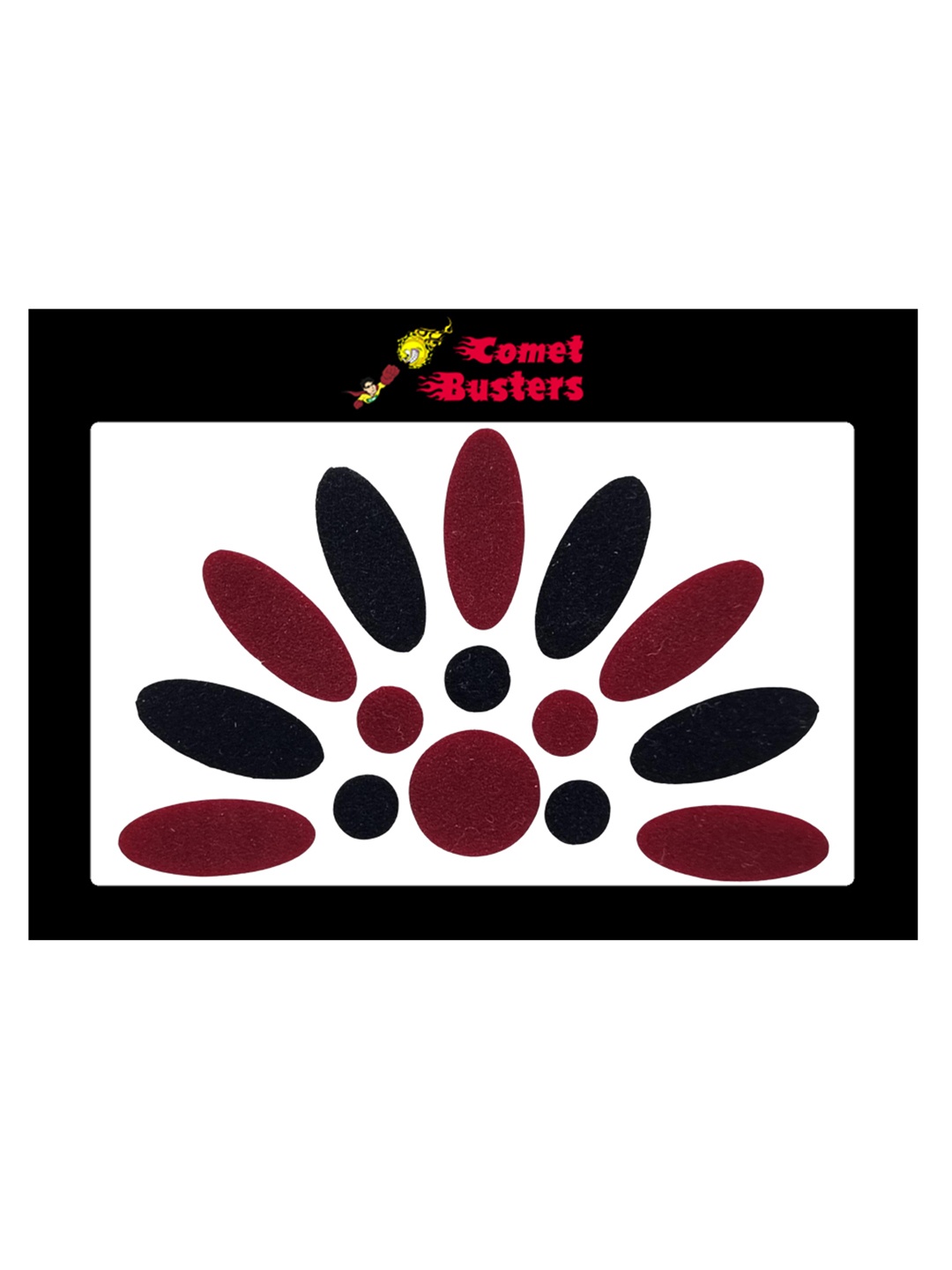 

Comet Busters 15 Pcs Reusable Traditional Bindis - Maroon & Black