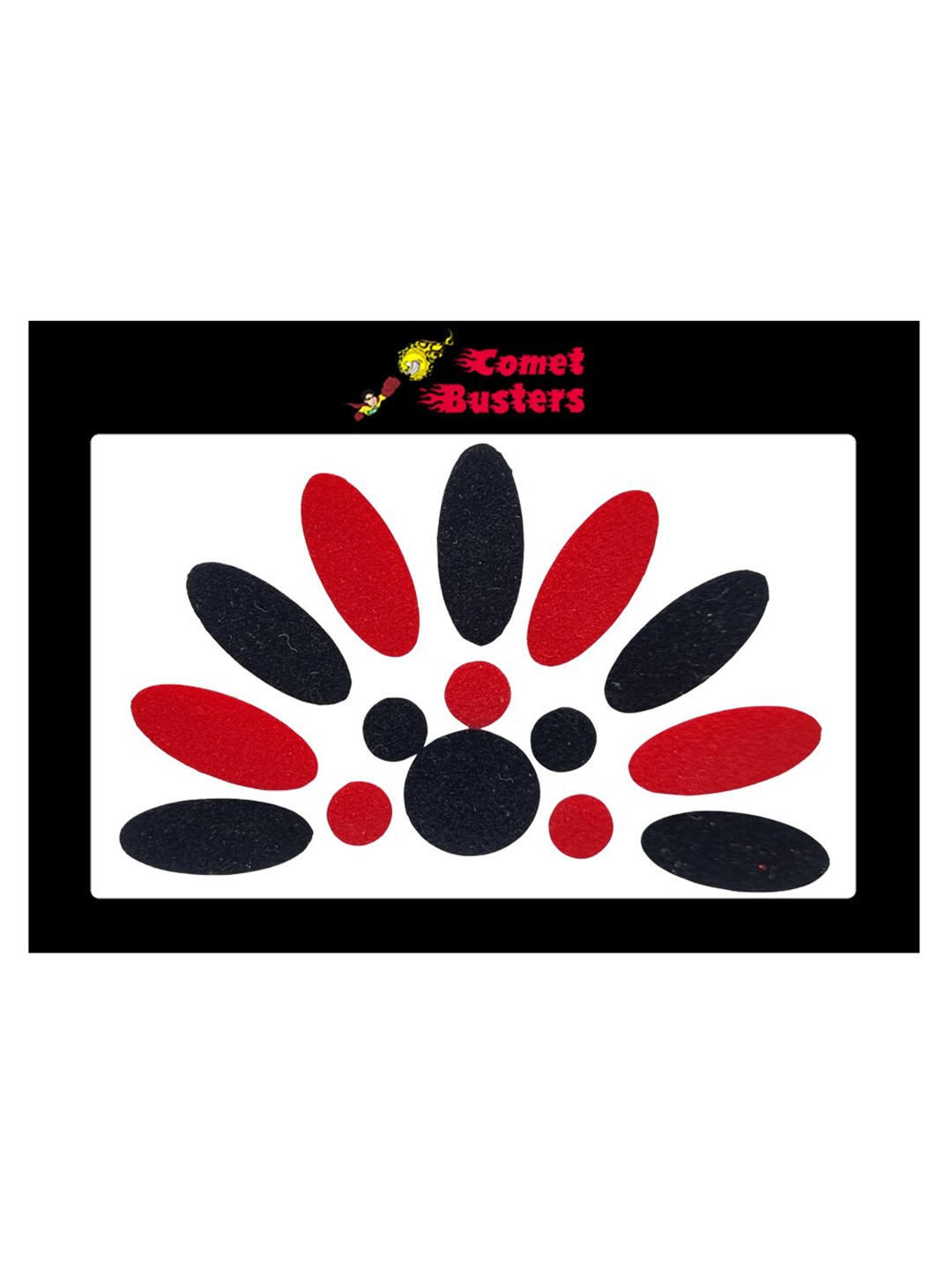 

Comet Busters 15 Pcs Reusable Traditional Bindis - Red & Black