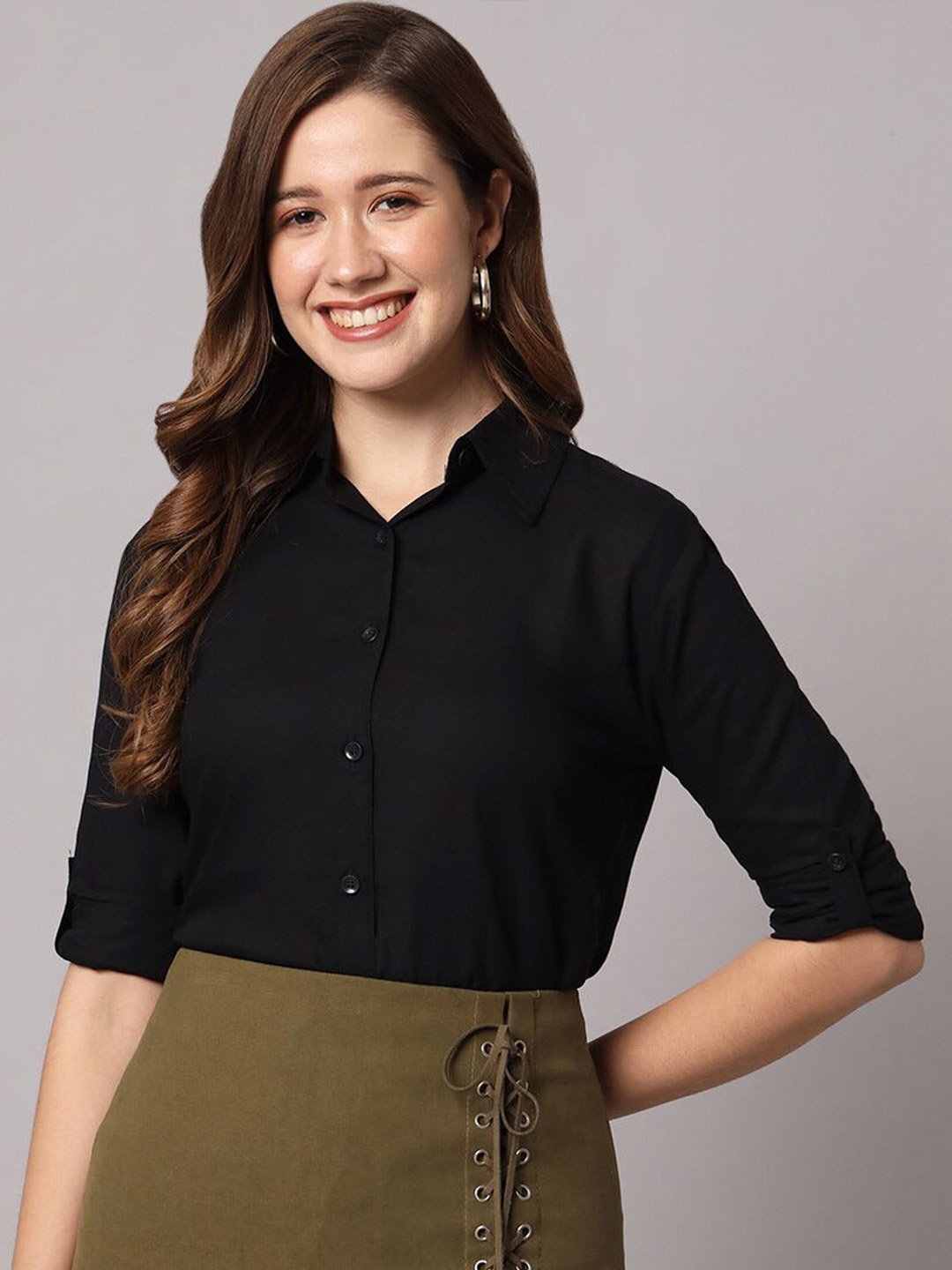 

Funday Fashion Regular Fit Casual Shirt, Black
