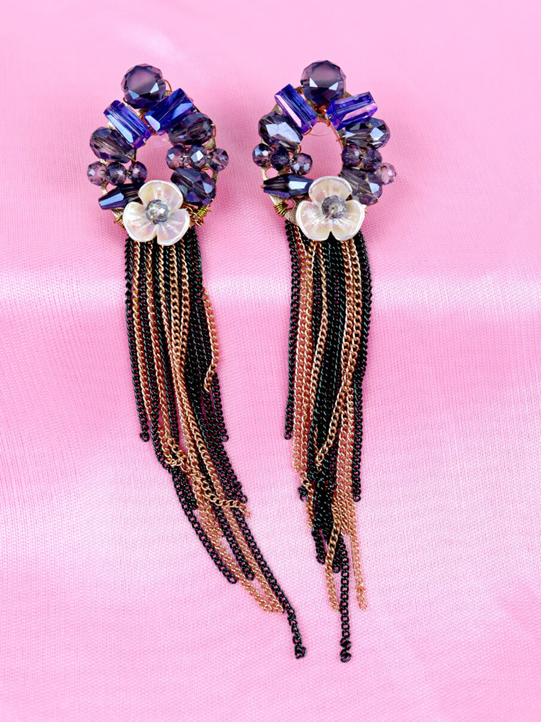 

VAGHBHATT Contemporary Drop Earrings, Blue