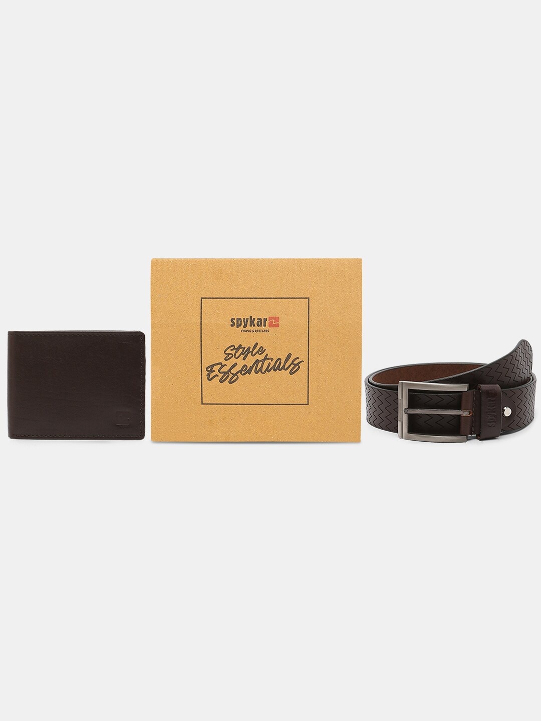 

Spykar Leather Belt & Wallet Combo, Black