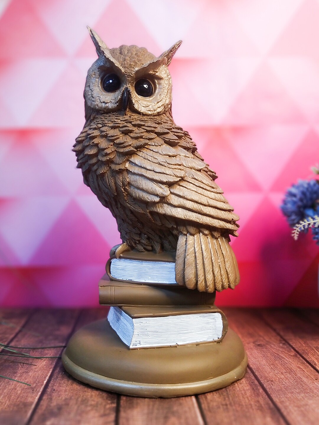 

WENS THE ARTMENT Brown Textured Owl Figurine Showpiece