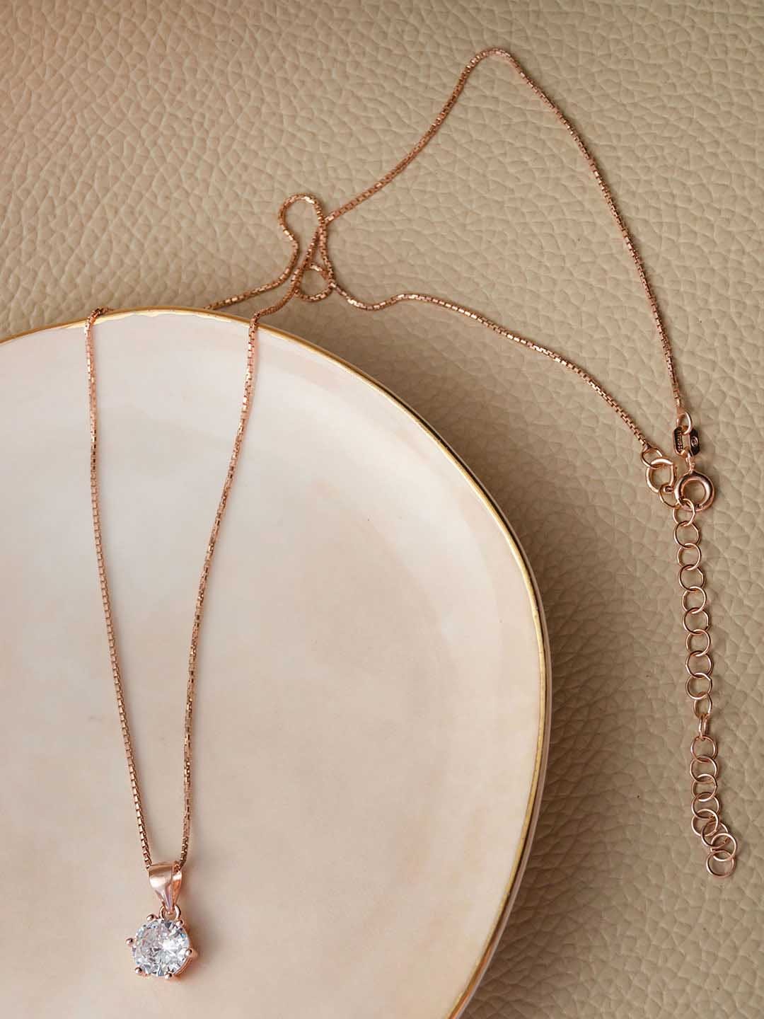

MANNASH Sterling Silver Rose Gold-Plated Necklace
