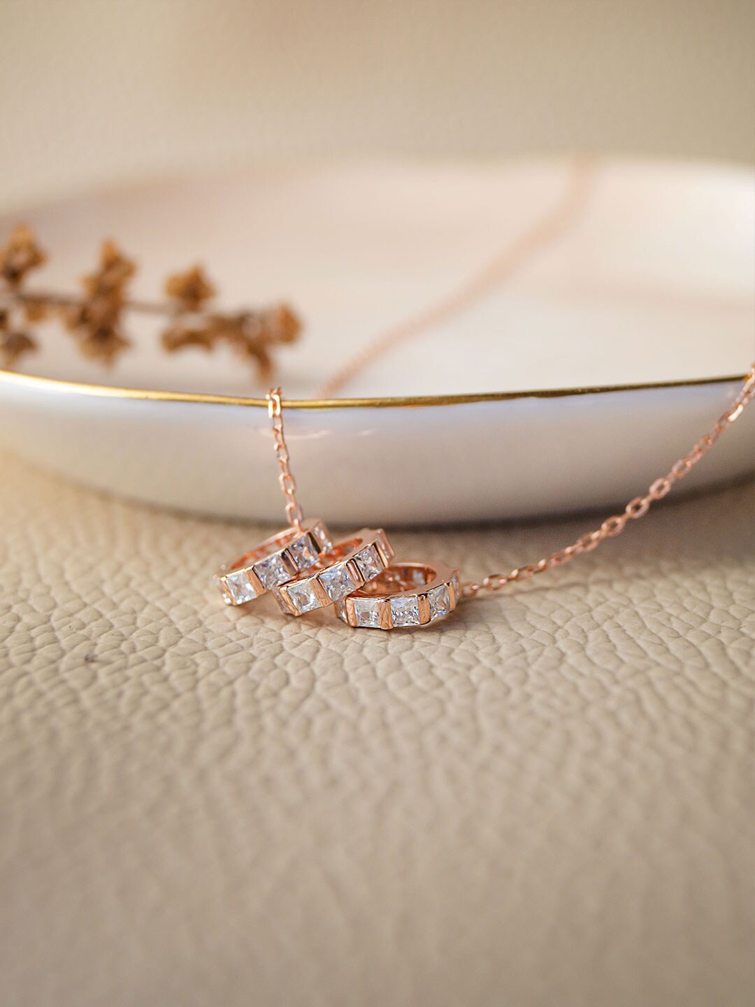 

MANNASH Sterling Silver Rose Gold-Plated Necklace