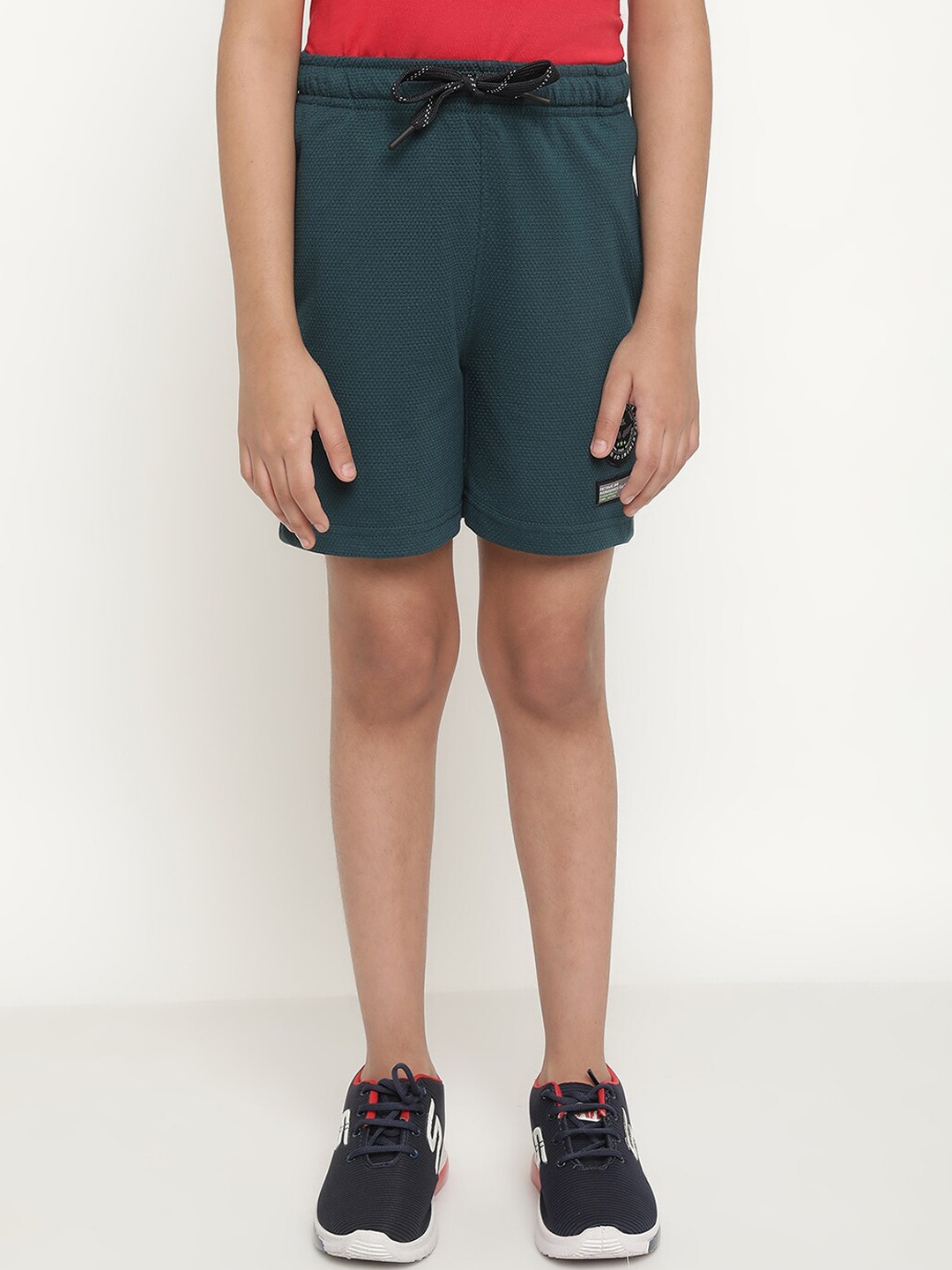 

Octave Boys MId-Rise Cotton Shorts, Green