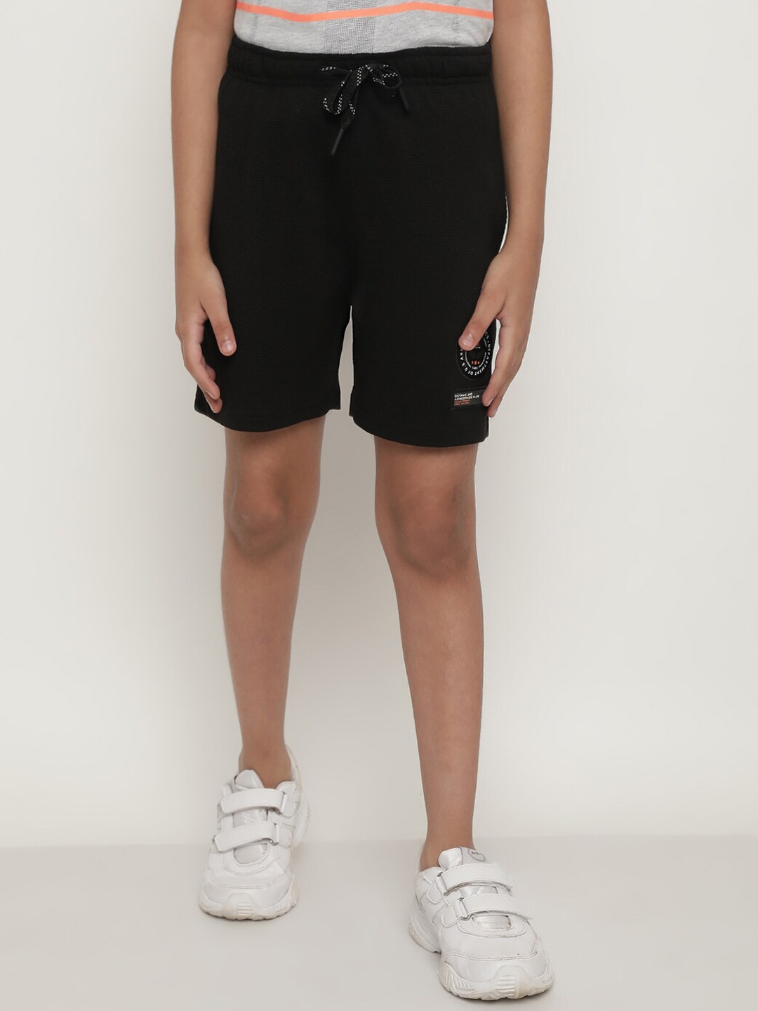 

Octave Boys Mid Rise Cotton Sports Shorts, Black