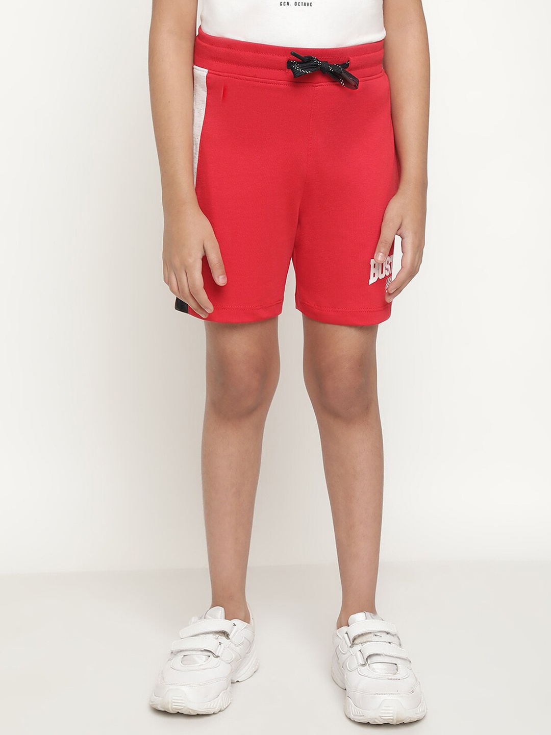 

Octave Boys Mid-Rise Cotton Shorts, Red