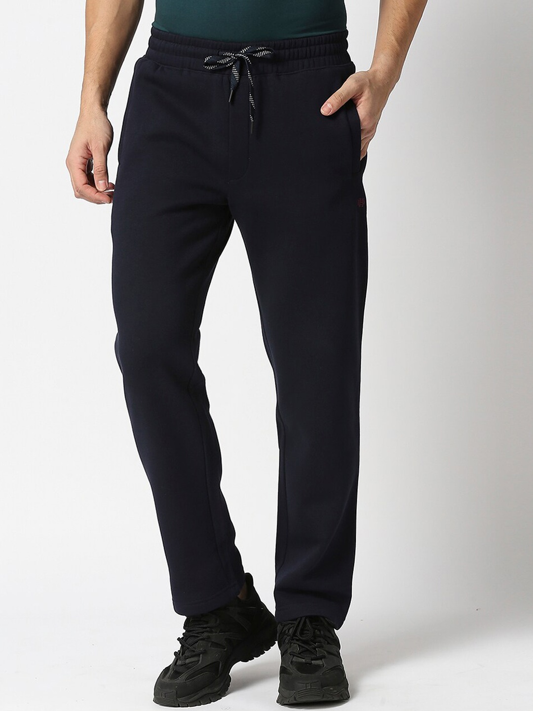 

DRAGON HILL Men Slim Fit Fleece Track Pants, Navy blue