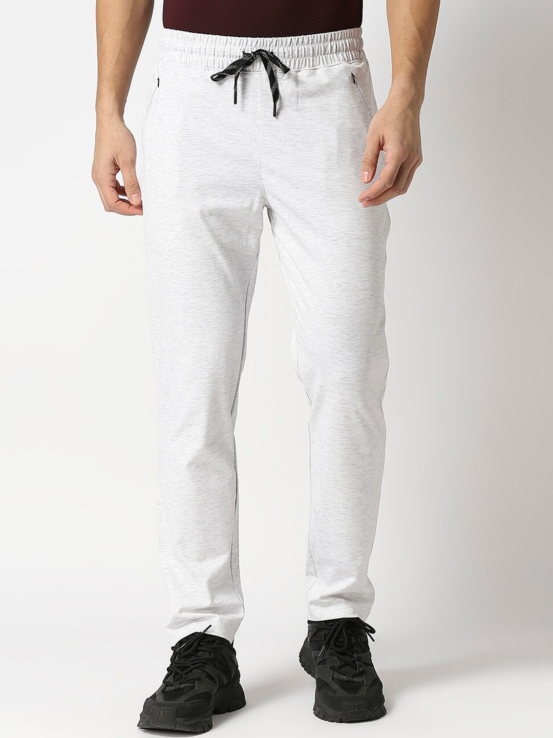 

DRAGON HILL Men Slim Fit Cotton Track Pants, Grey