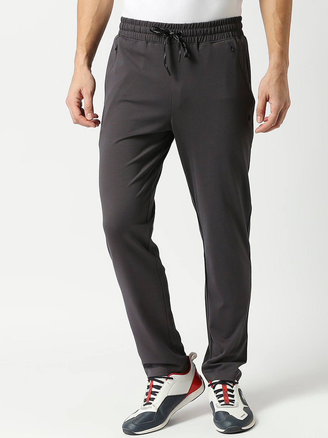 

DRAGON HILL Men Mid-Rise Slim Fit Track Pants, Grey