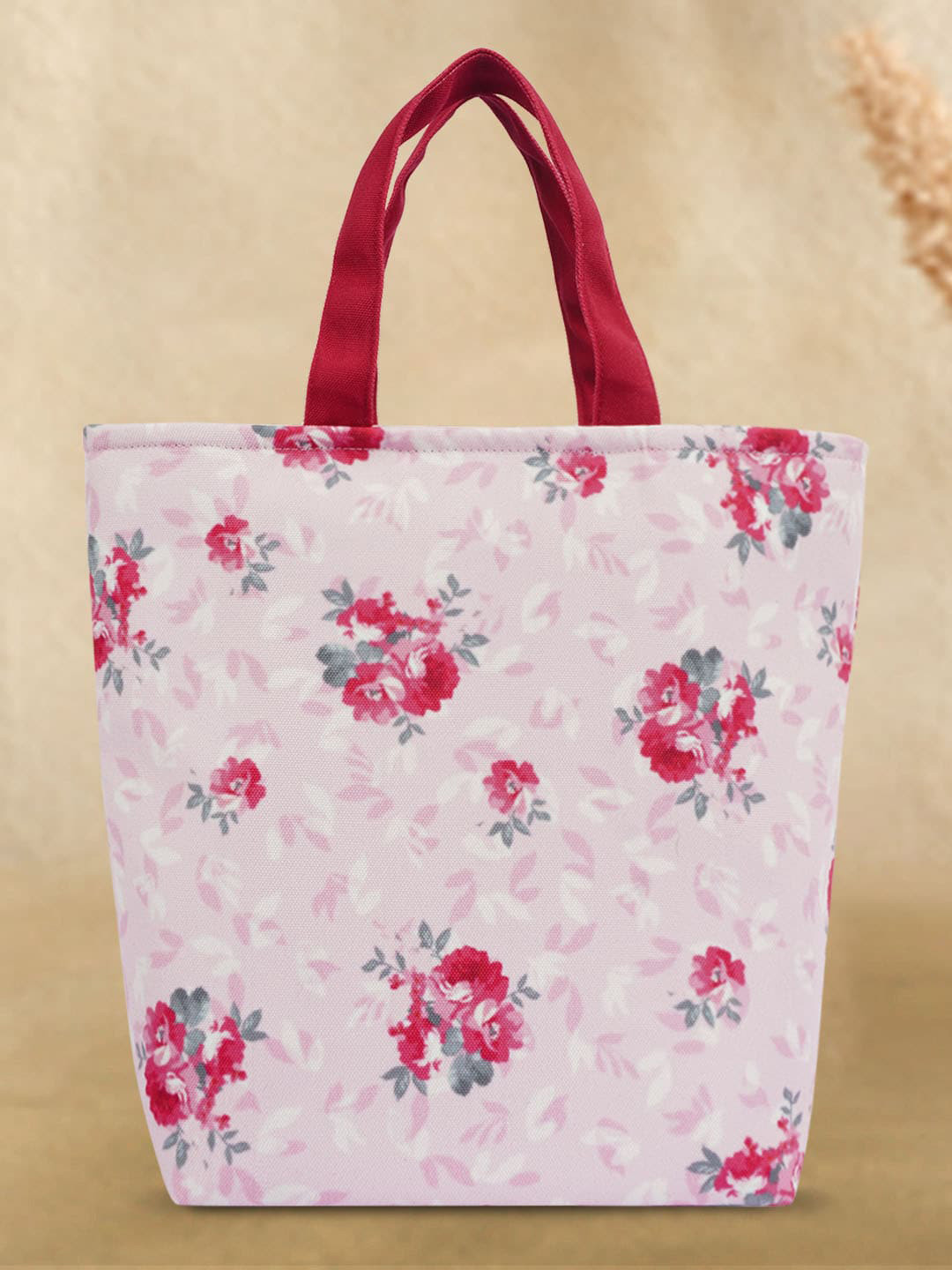 

Crazy Corner Floral Printed Travel Lunch Bag, Pink