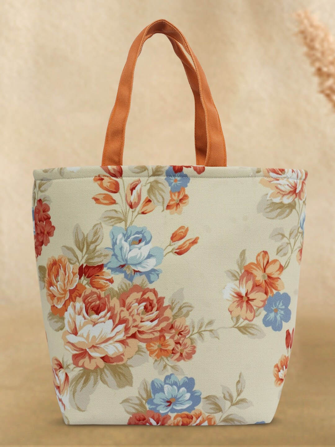

Crazy Corner Floral Printed Travel Lunch Bag, Beige