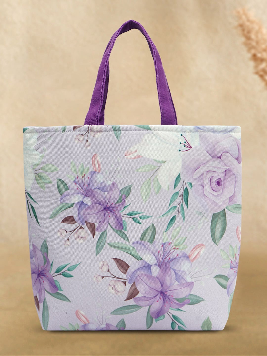 

Crazy Corner Floral Printed Travel Lunch Bag, Lavender