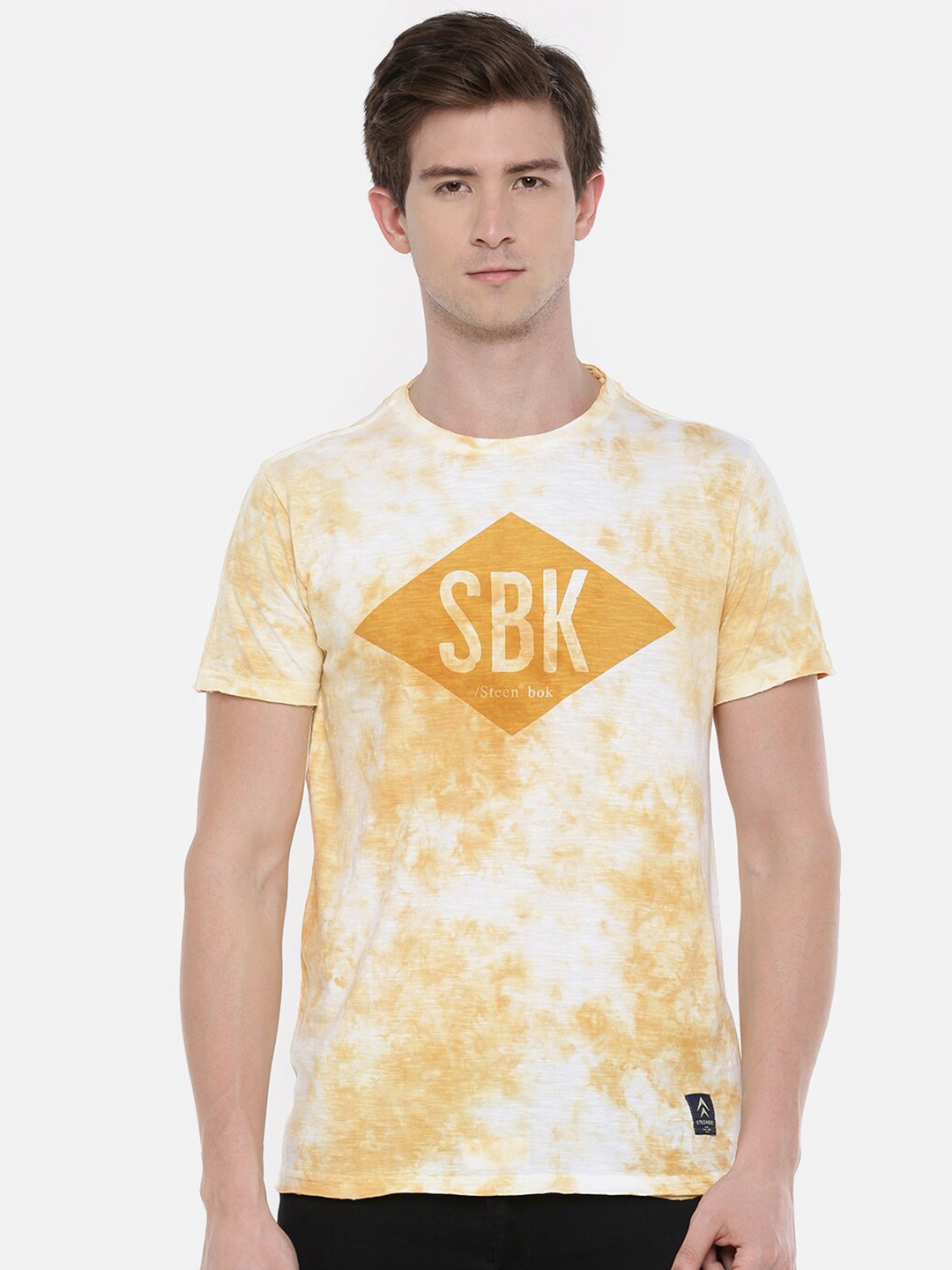 

Steenbok Dyed Round Neck Pure Cotton T-shirt, Yellow