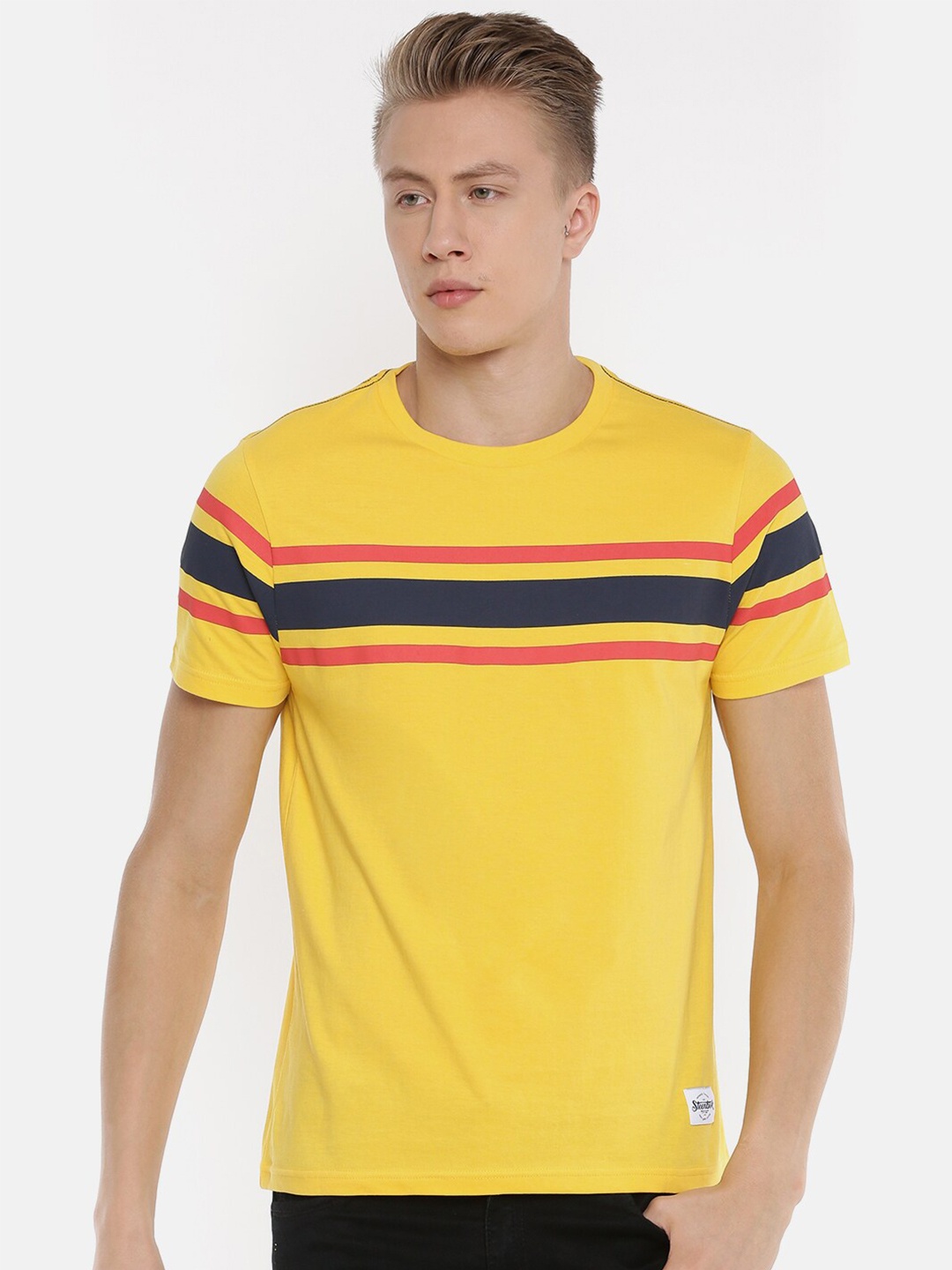 

Steenbok Striped Cotton T-shirt, Yellow