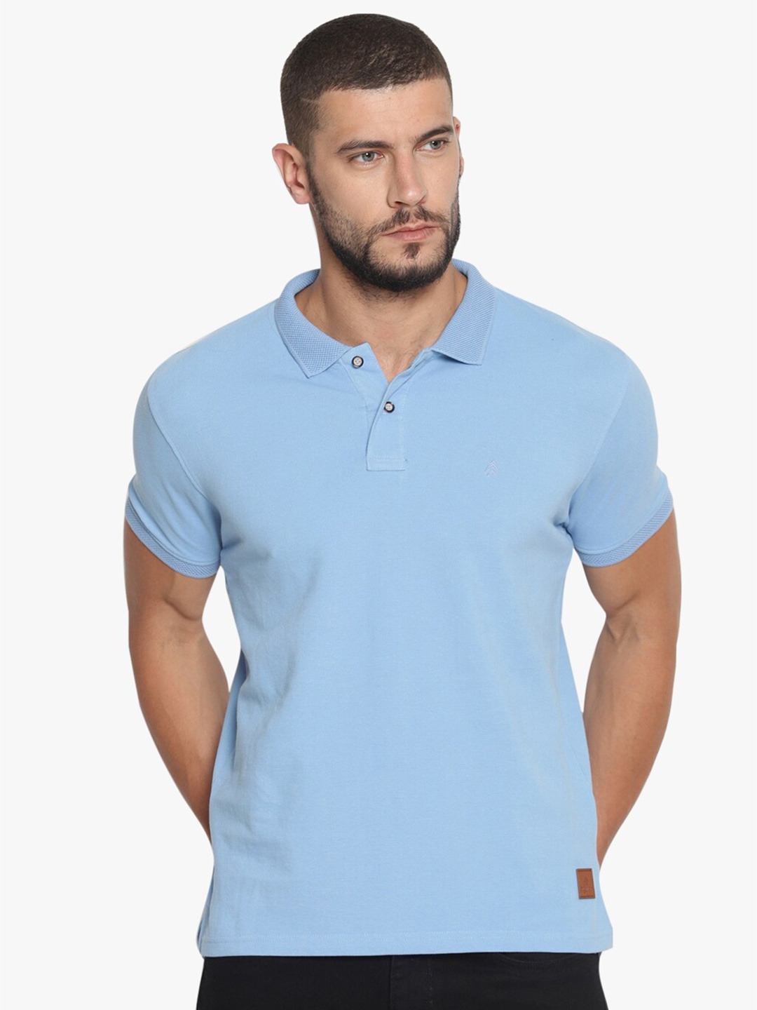 

Steenbok Polo Collar Cotton T-shirt, Blue