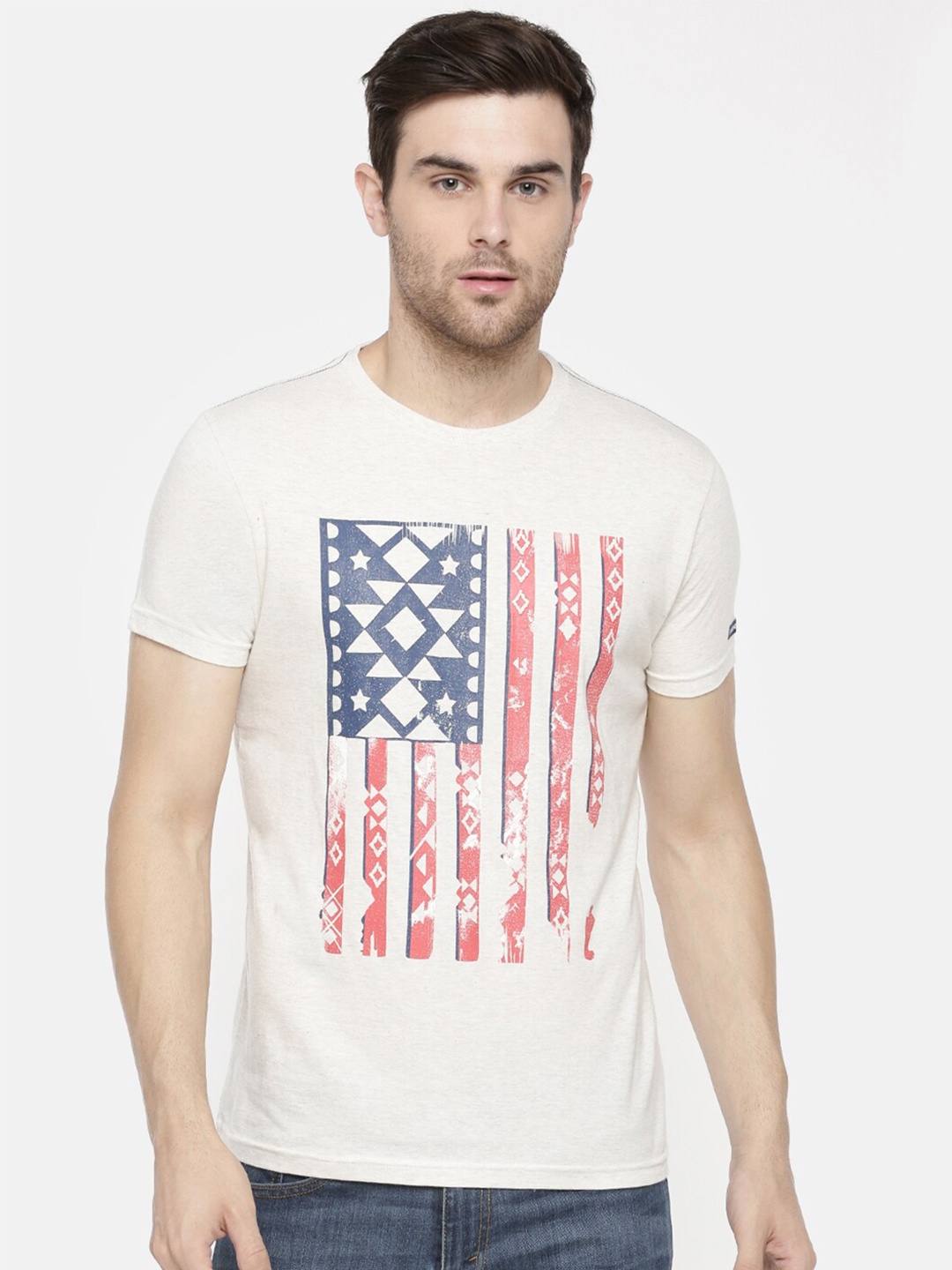 

Steenbok Graphic Printed Cotton T-shirt, Off white