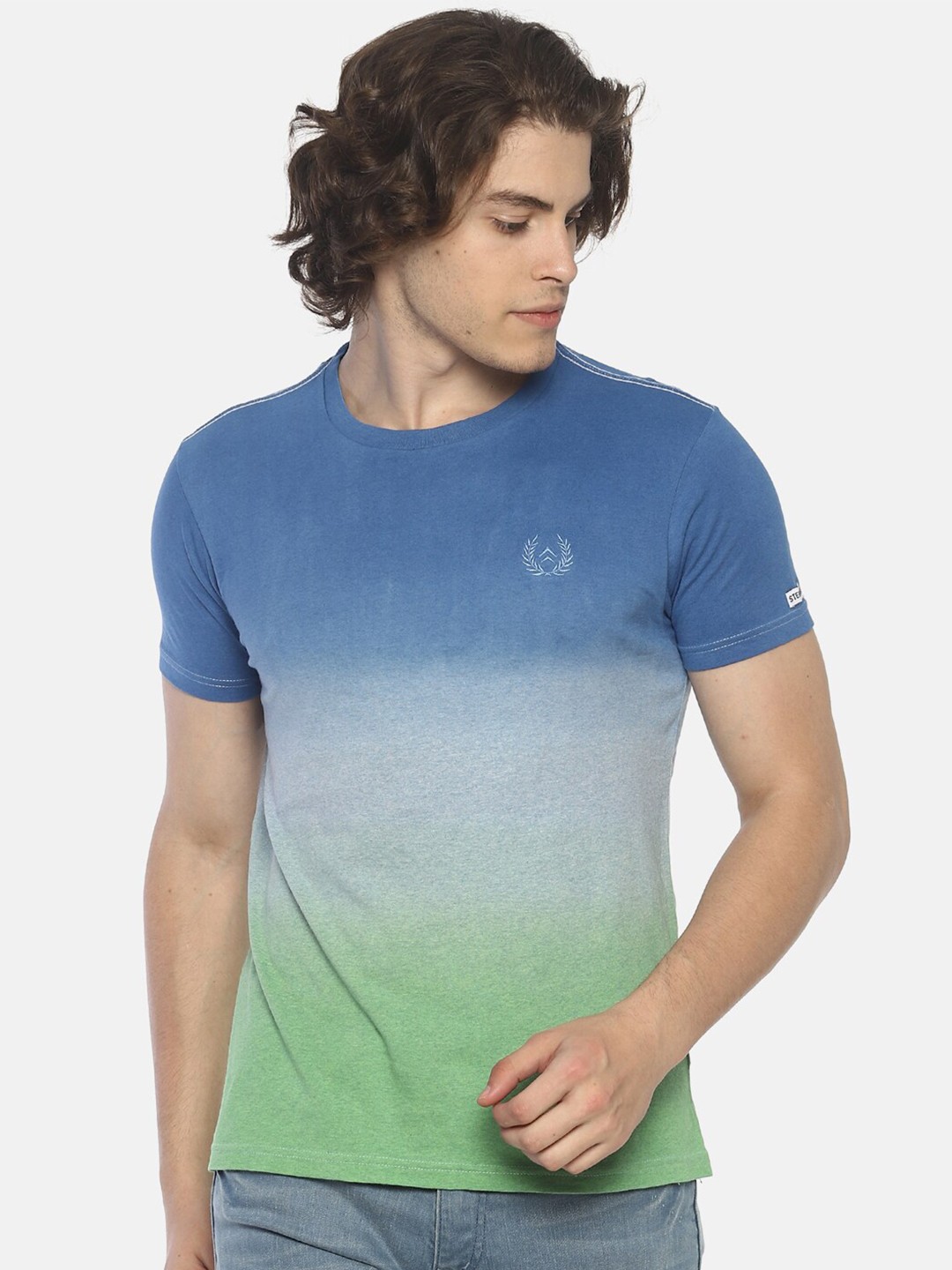 

Steenbok Colourblocked Cotton T-shirt, Blue