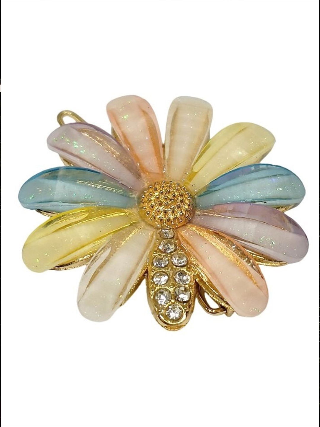 

FEMMIBELLA Women Set of 3 Embellished Tic Tac Hair Clip, Gold